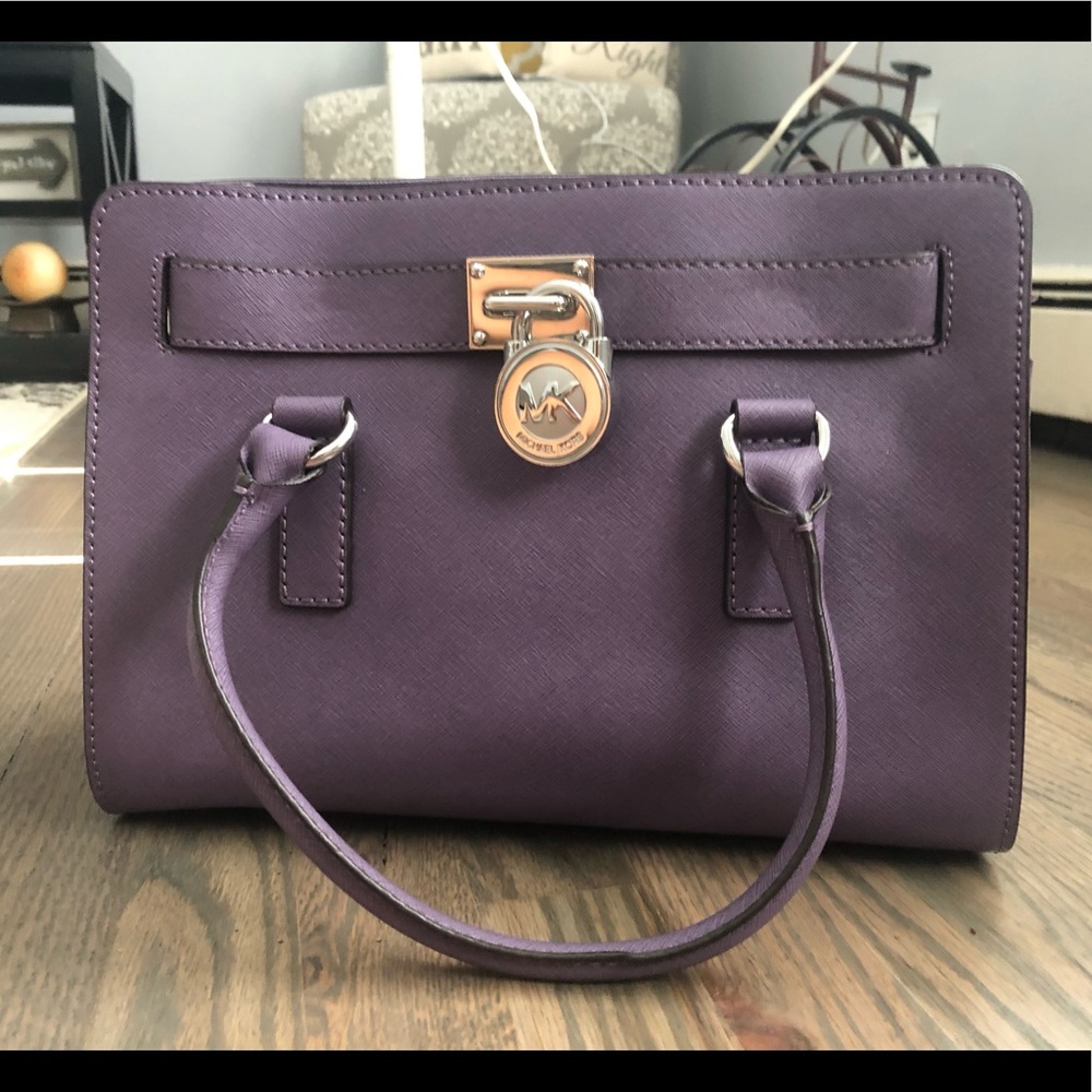 Michael Kors Wisteria Hamilton Leather Satchel. - Picture 1 of 5